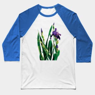 Irises - Purple Iris and Buds Baseball T-Shirt